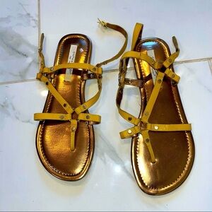 Cynthia Vincent Yellow Studded Sandal
